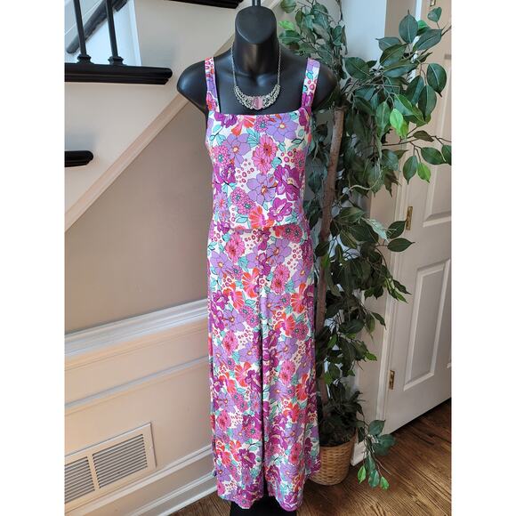 SHEIN Romper Women 8/10 Multicolor Floral Sleeveless Summer Casual Boho - Picture 1 of 15